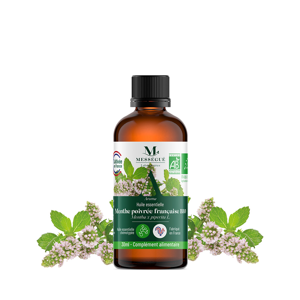 Huile essentielle menthe poivrée bio - origine france 30ml Reconnue pour faciliter la digestion*
