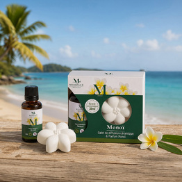 Mono&iuml; - galet de diffusion c&eacute;ramique Diffusez le doux parfum des tropiques