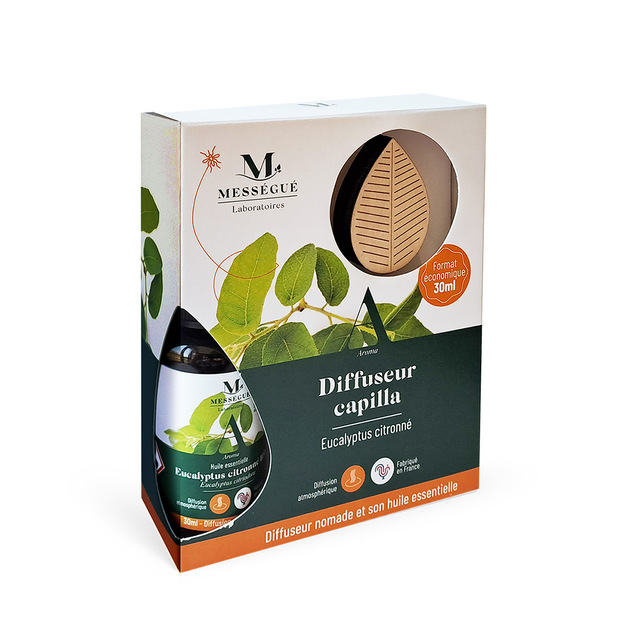 Diffuseur capilla & huile essentielle d'eucalyptus citronné bio 30ml Passez un été serein avec l'incontournable eucalyptus citronné !