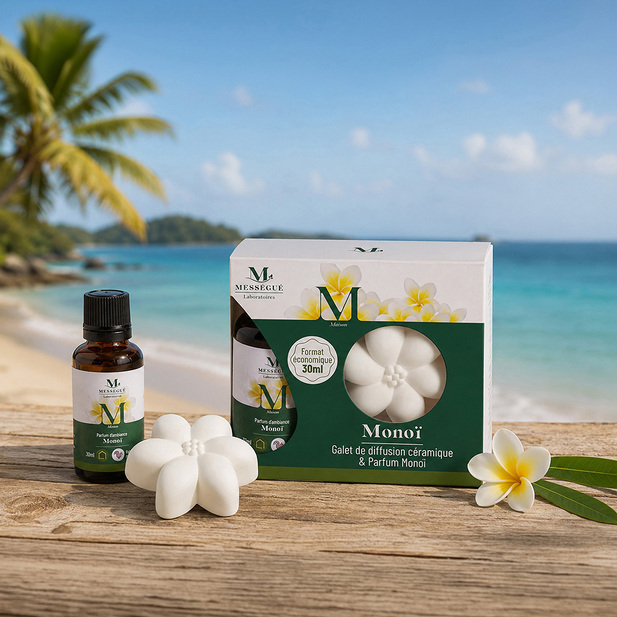 Monoï - galet de diffusion céramique Diffusez le doux parfum des tropiques