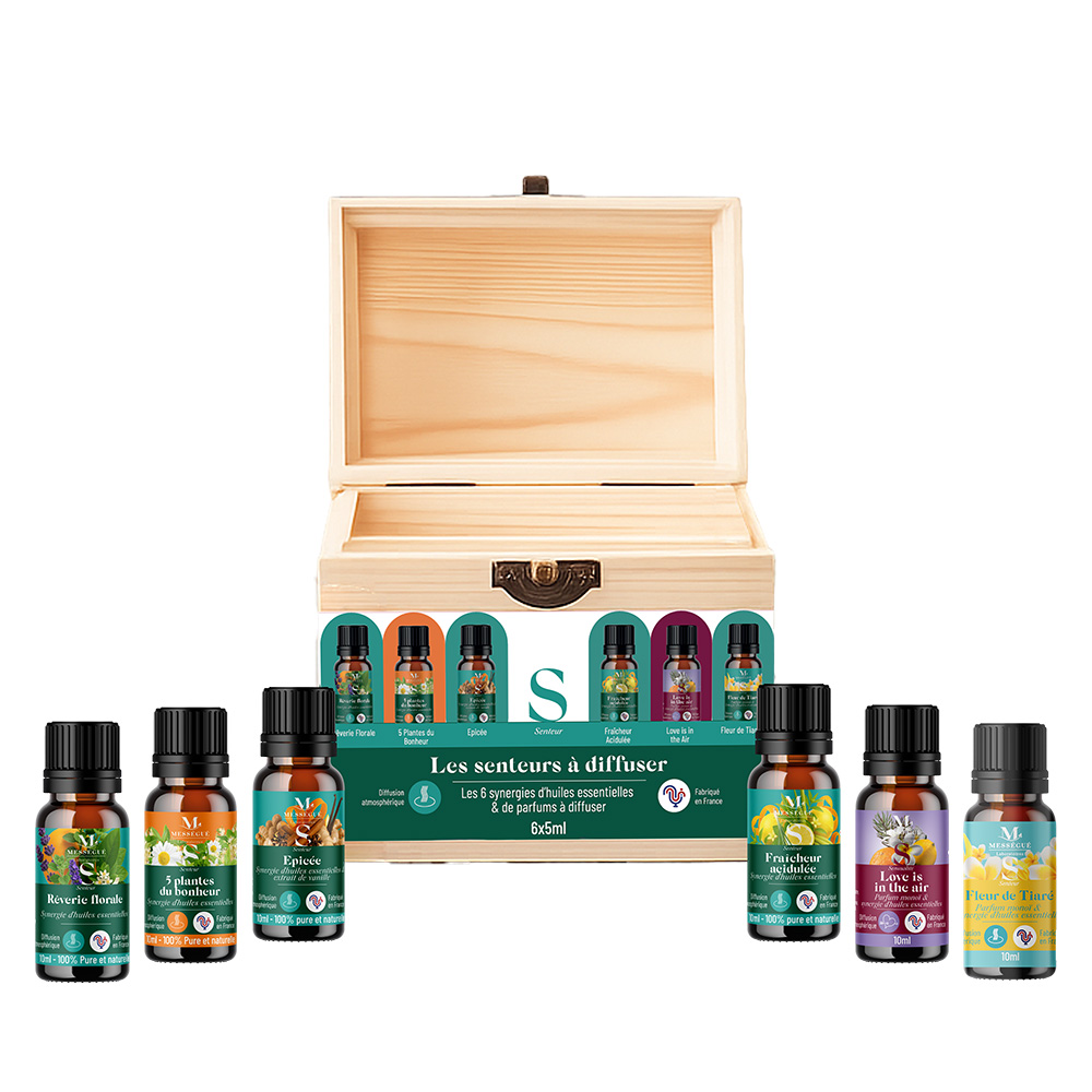 Aromathèque les senteurs À diffuser Un coffret, 6 voyages sensoriels