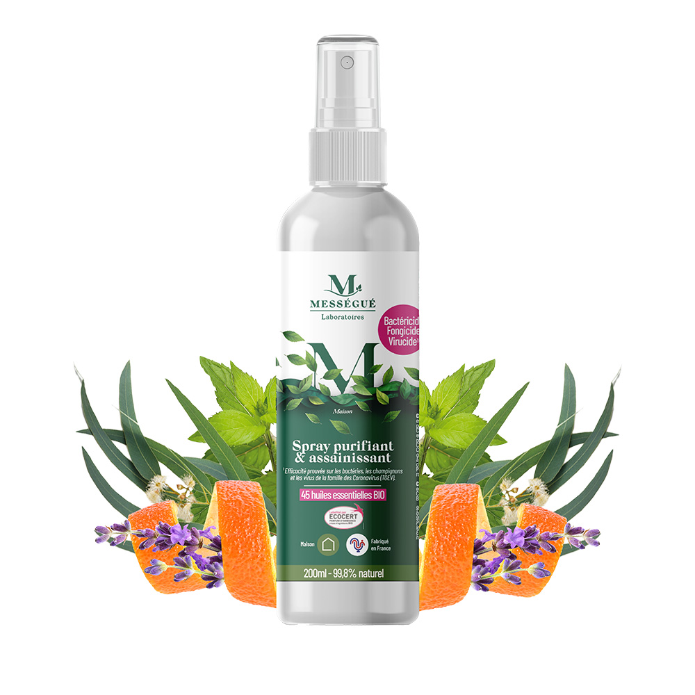 Spray purifiant et assainissant Bio aux 45 huiles essentielles 200ml Eucalyptus globulus - Huile essentielle